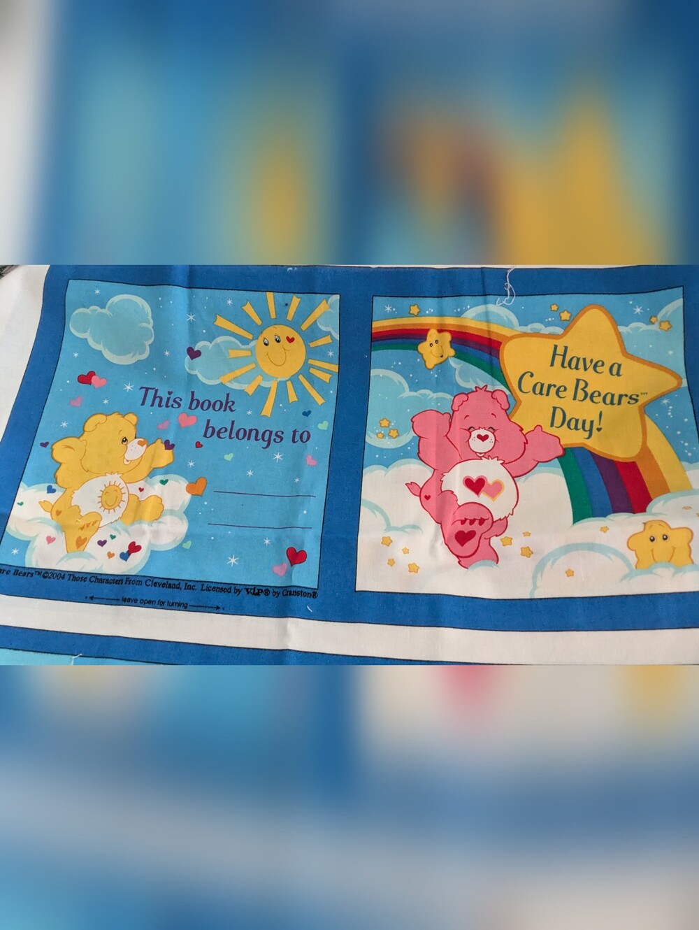 VIP Cranston Fabric Book Panel: Have a Care Bears Day